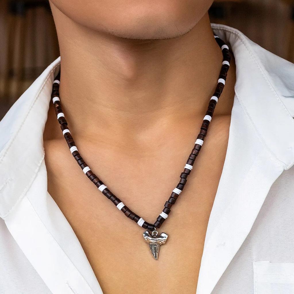 Simple Gun Black Color Wax Cord With Pendant Necklace for Men Small Round Rings Charm Choker Jewelry Collar Party Street