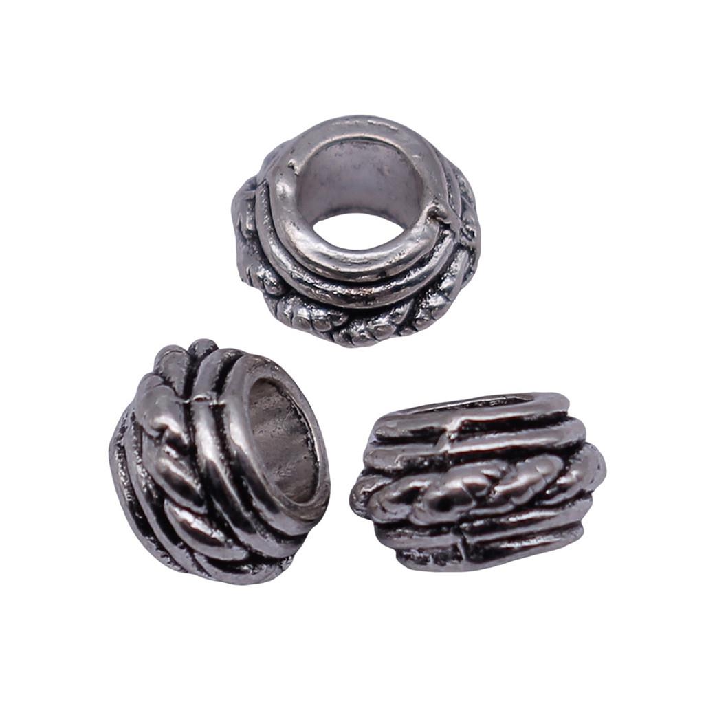 Multi Color Spacer Beads Ornate Metal Big Hole Beads For Jewelry Projects