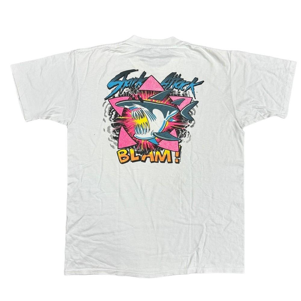 Vintage Spring Ford Single Stitch T-shirt Shark Attack Graphic 1990s USA Mens