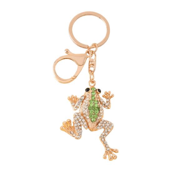Toad Key Chain Rhinestone Toad Keychain Sparkly Lucky Money Frog Toad Charm with Key Ring Bag Charm for Men Women