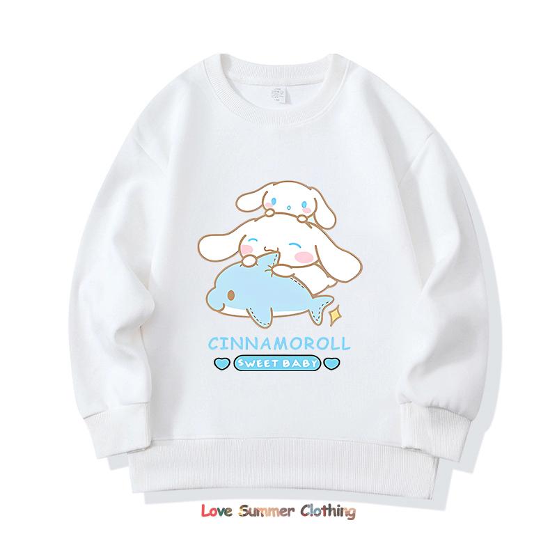 Girls Crewneck Sweatshirt My Melody Sario Cute Hoodie Clothes Kawaii Girls Kuromi Sweatshirt Spring Autumn Sweatshirt Child Tops