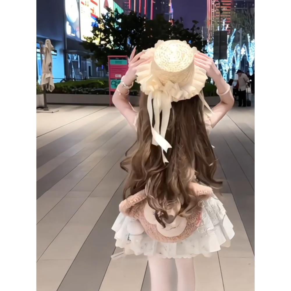 French sweet floral embroidery dress women's summer new square neck waist thin fairy princess dress