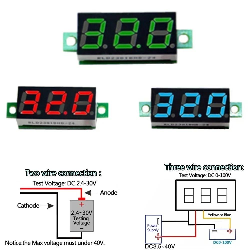Xiaomi 0 28 Inch DC LED Digital Voltmeter 0 100V Voltage Meter Auto Car Mobile Power Voltage Tester Detector 12V Red Green Blue Yellow