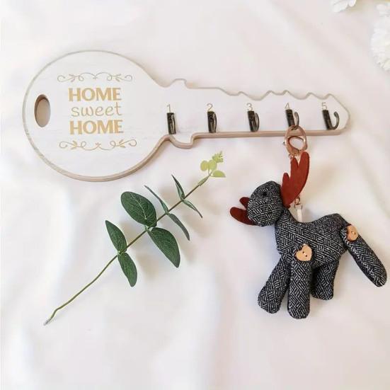 Cârlig de perete pentru chei din lemn Heavy Duty Vintage Cheie Pălărie Haine Umbrelă Geantă Umeraș Organizator Forma cheie Semn de perete Home Office Intrare Ornament de decorare