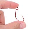100PCS Red Worm Hooks High Carbon Steel Fishing Hooks Durable Bass Fishing Hooks  Bass Fishing
