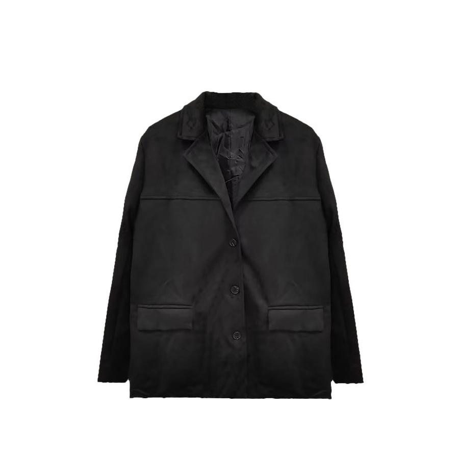 

Autumn New Women s Retro Loose Stand-Collar Casual Long Sleeve Fashion Blazer Jacket for Women 3XL чорний