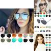 Vintage Oversized Fashion Mirror Lens Sunglasses For Women And Men With Metal Frame