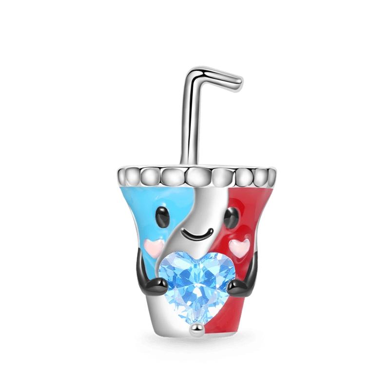 New Copper Cake Coffee Beer Strawberry Avocado Chocolate Watermelon Bead Charms Fit Bracelet Necklace Diy Jewelry