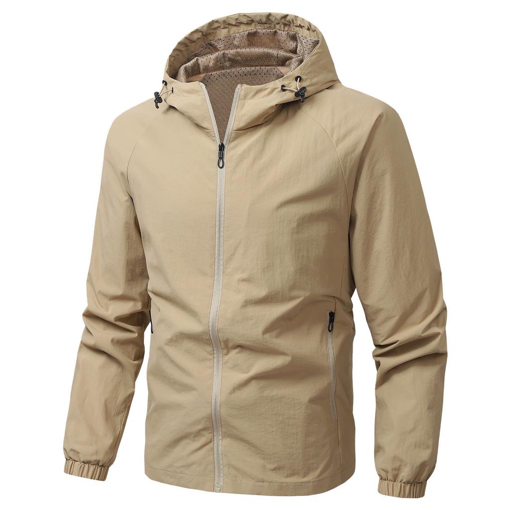 Jacke Herrenmantel Dünn Kapuze Arbeitskleidung Vielseitig Lässig Wasserdicht Winddicht Outdoor Lässig Herrenbekleidung