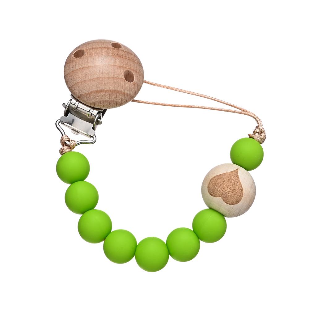 Chew Toys Shower Gift New Baby Pacifier Chain Clips Wood Pentagram Teether  Silicone Round Beads Teething Chain For Care Soother