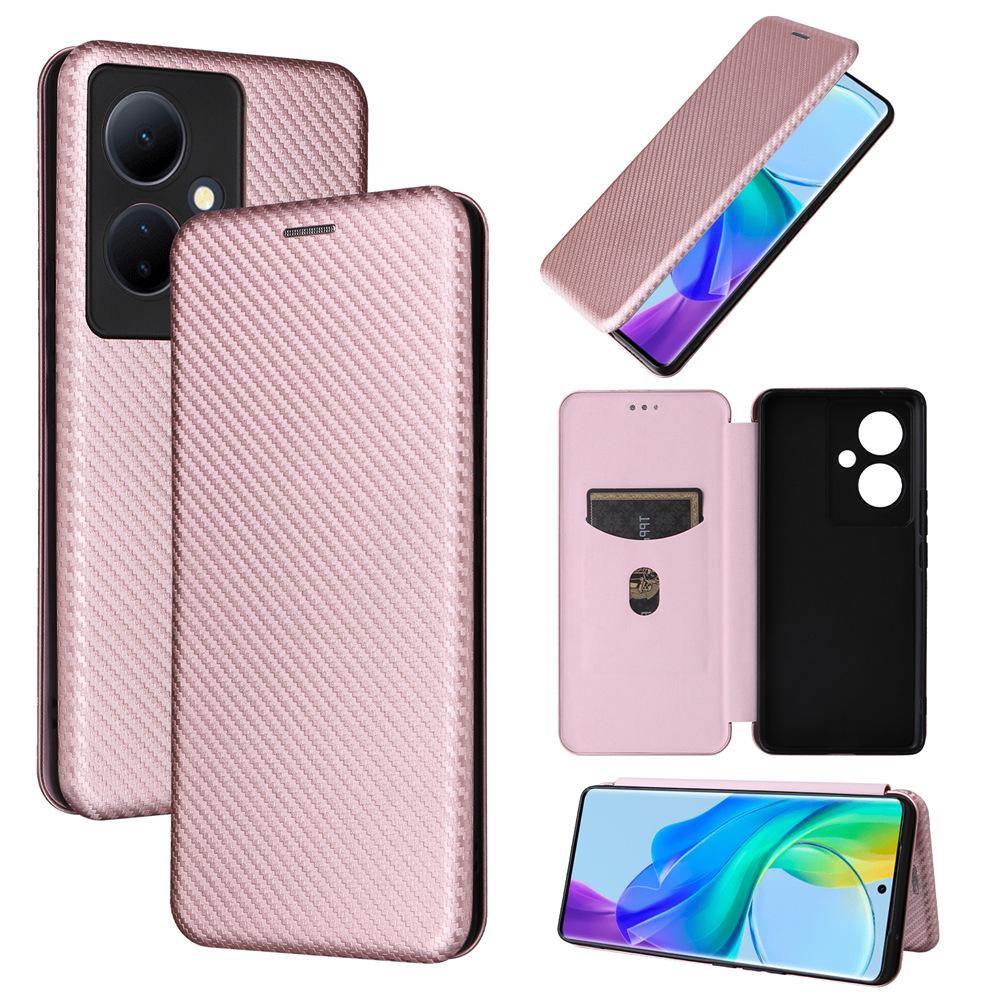 VIVO V29 Lite Multi-card Carbon Fiber Phone Case: Neutral Flip Protective Cover