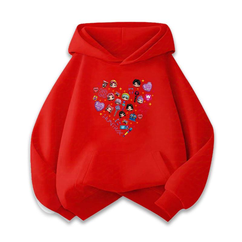 Kids Girls Sajaboys Kpop Rumi Zoey Mira Print Long Sleeves Hoodies