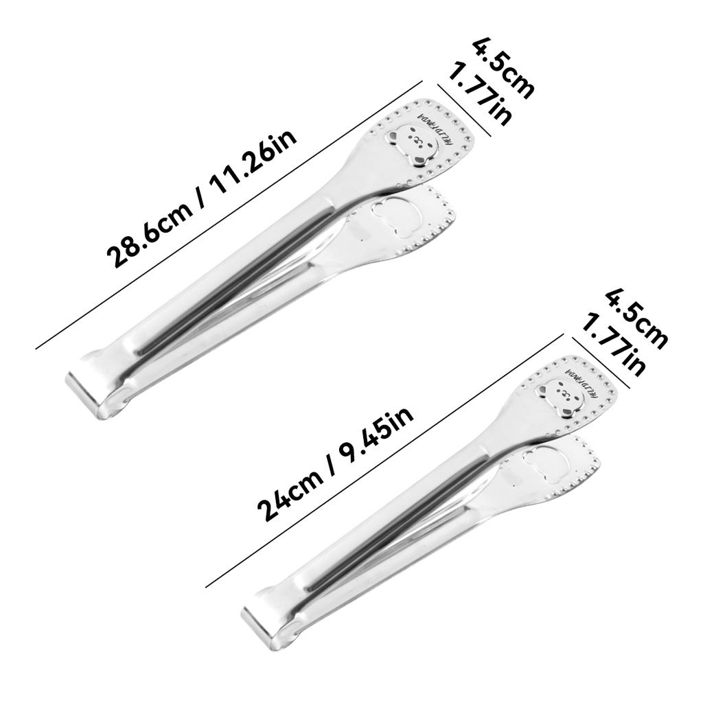 Anti Slip Barbecue Tongs Cute Little Bear Pattern 304 Stainless Steel Food Clip Salad Bread Steak Clip Kitchen Utensils