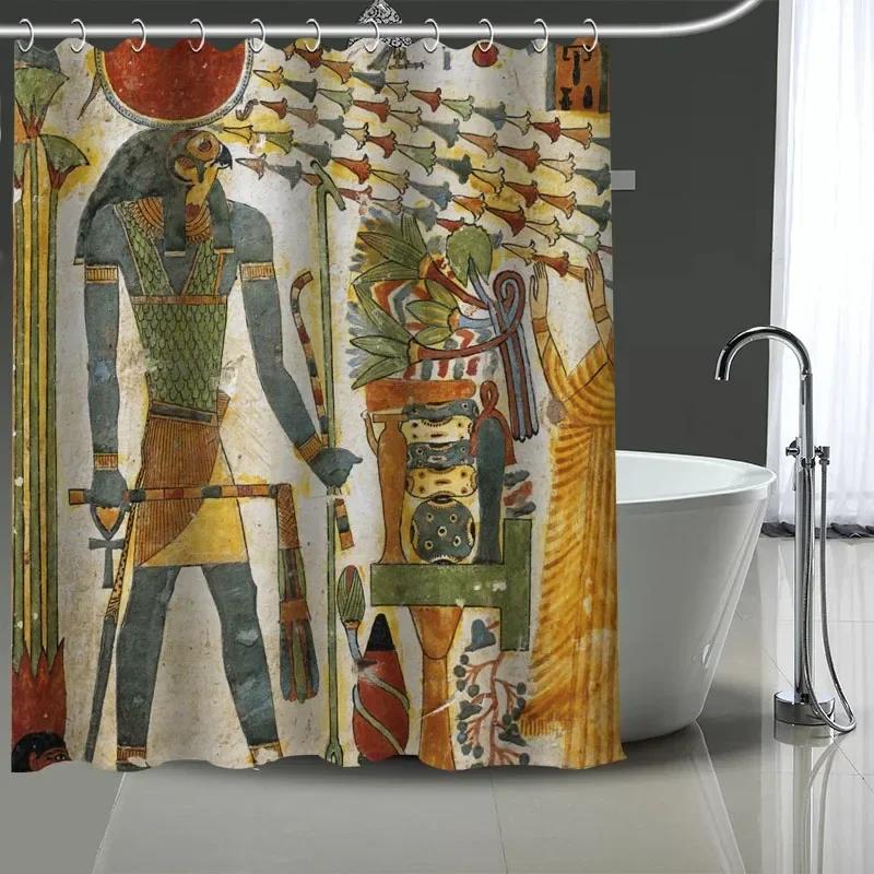 Egyptische Anubis Egyptische Cultuur Grote Douchegordijn, Waterdicht Polyester Stof Met 12 Haken, Huis Decoratie