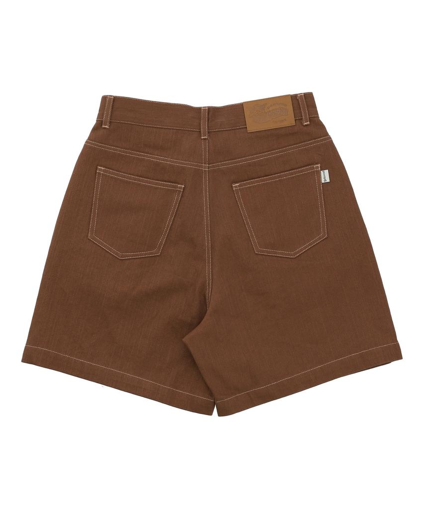 DELICCENT Twill Half Pants [Brown]