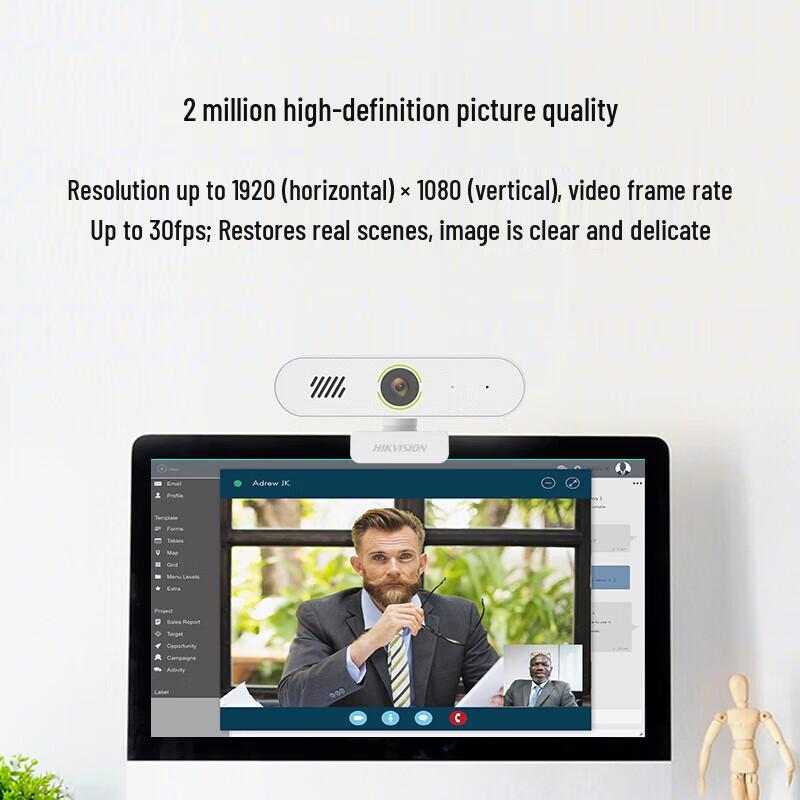 HIKVISION 1080p USB Webcam with Auto Focus, Mic & Speaker