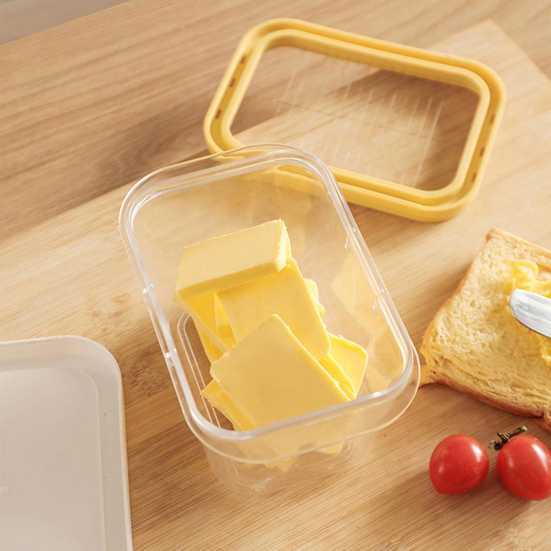 Холодильник Масленка с крышкой Слайсер Кейс для сыра Нарезка сыра Холодильник Герметичный контейнер для хранения Прямоугольный поднос Кухонный инструмент Гаджет 1 set