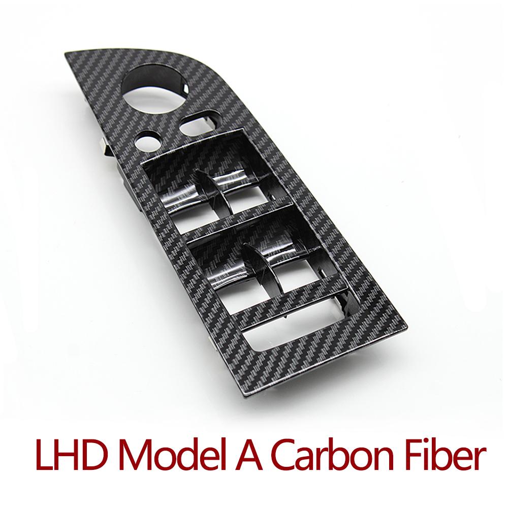LHD RHD Car Carbon Fiber Window Lift Switch Panel Outer Cover Replacement For BMW 3 Series E90 E91 316 318 320 325 328i