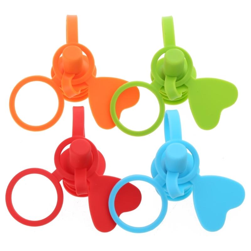 

4Pcs Portable Silicone Bottle Cap Leak Proof Bottles Top Spout Adapter NoSpill 1