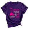 Breast Cancer Picked The Wrong Girl Awareness Fight Pink Ribbon Unisexs TShirt