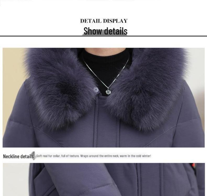 2024 Winter Down Jacket Women Plus Size Fur Collar Fashionable Warm Thickened Mother Trend
