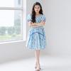 2025 Summer Mother-Daughter Floral Smocked Princess Dress - Korean Style Beach Outfit for Girls