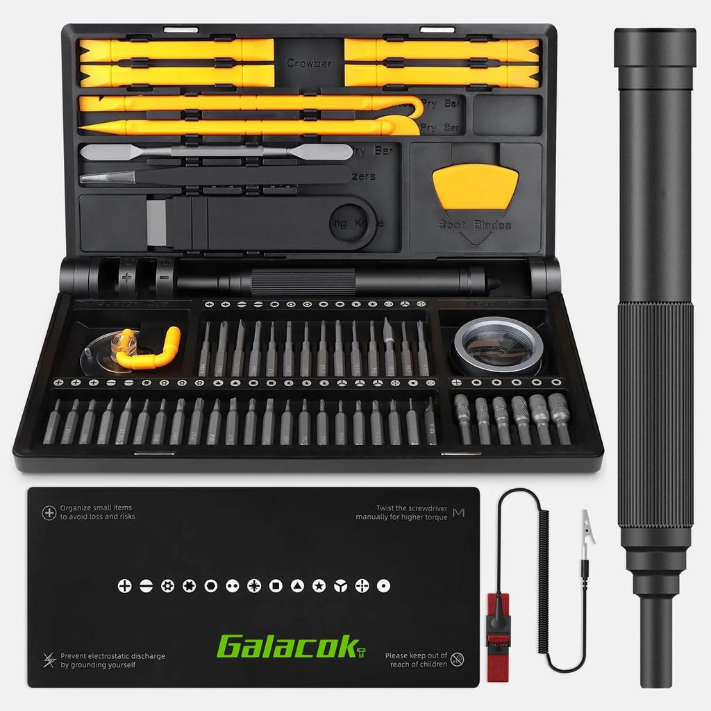 71 In 1 Manual/Electric Precision Screwdriver Set Cordless 48 Magnetic Bits Phillips LED5Torque 0.52N PC Phone Repair Kit Tool