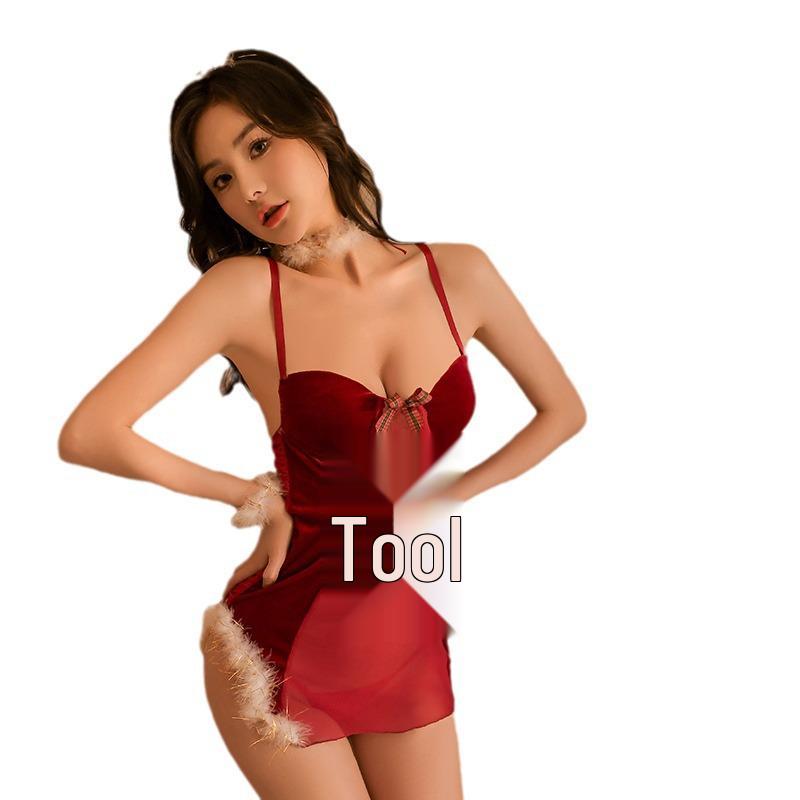 Sexy Lingerie Set: Small Chest Passion Suspender Dress & Cute Christmas Bunny Outfit