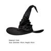 Halloween Hat Super Soft Wide Brim Friendly To Skin Wear Resistant Washable Enhance Atmosphere Cloth Bat Pendant Style Witch