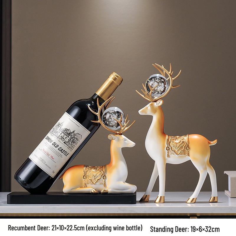 Modernes Hirsch Weinregal Ornament: Kreativer Flaschenhalter im leichten Luxus für Wohnzimmerdekoration