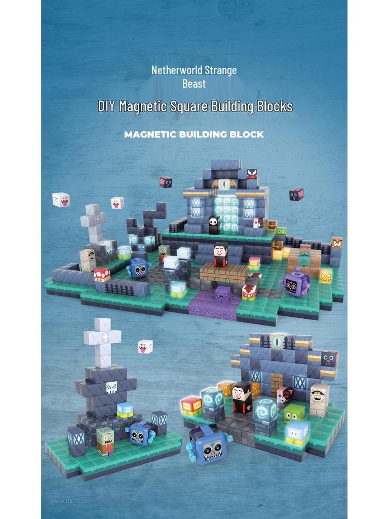 2.0cm DIY Magnetic Building Blocks with Lights - Magnetic Cubes Military Engineering Farm Set