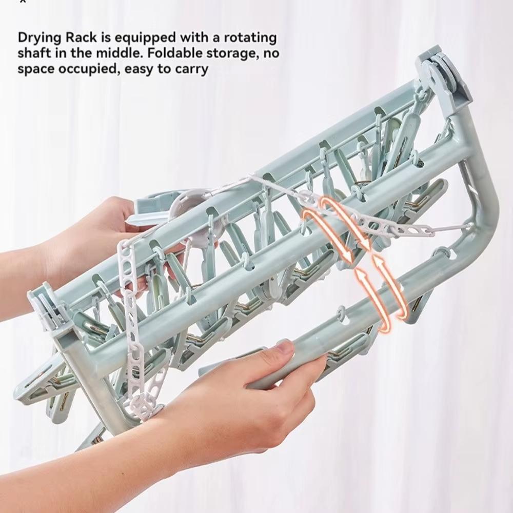 Wäschetrockner mit 32 Klammern und tropffestem, faltbarem Hängeregal
