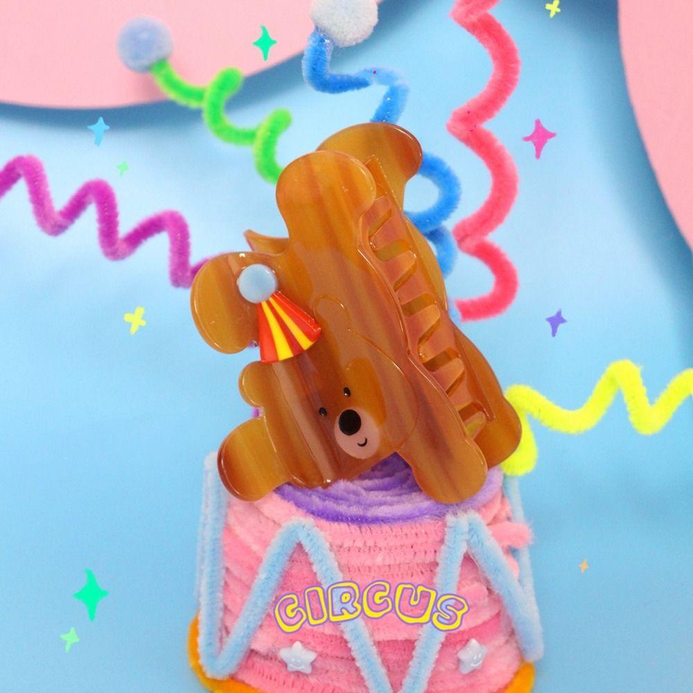 Acetic Acid Acetate Hair Claw Circus Bear Shark Clip Fashion Bear Hair Clip  Female