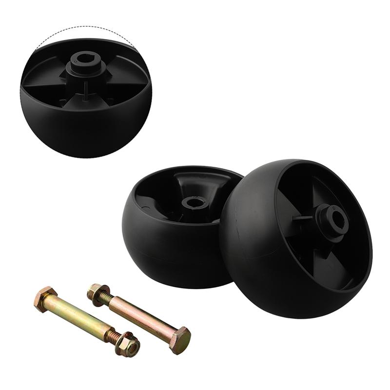 AD23-2Pcs DECK WHEELS 5Inch Deck Wheels And Axle Bolts For Hustler/Toro Ride On Mowers Garden Machine