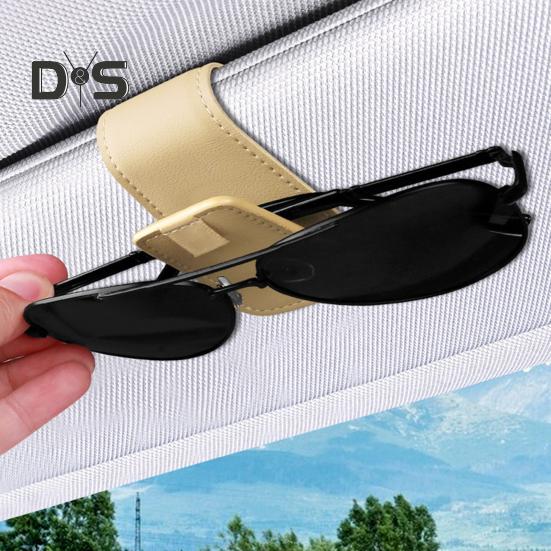 Magnetic Sunglasses Clip for Car Visor Faux Leather Glasses Holder Clip Car Interior Sunglass Holder for Fast Access