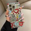 Clear Square Back Tube Case Protection For iPhone 15 Plus 12 13 16 ProMax 14 Pro Max 11 Anti-Oxygen,Love Letters Pattern Casing
