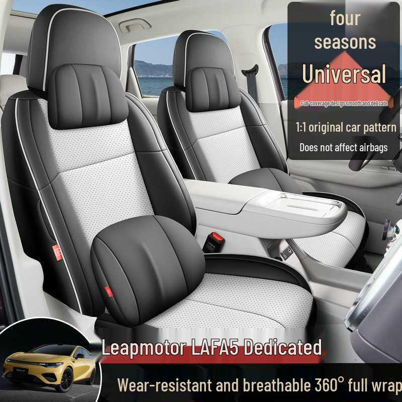 Compatible Leapmotor LAFA5 Seat Covers: Full Coverage Perforated Leather Cushions for All Seasons, Fits 26 Models