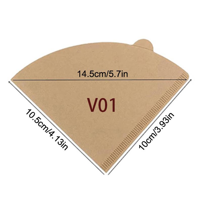 50/100Pcs Coffee Filter Paper V-Shaped Sector Wood Pulp Drip Paper Various Size Tea Infuser Accessories Tool