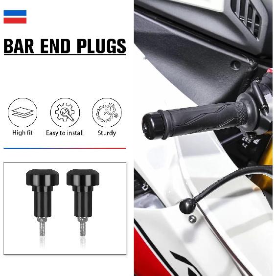 CHIFUN 1 Pair Bar Ends Plug Anti Vibration Weight Sliders Replacement for Yamaha R1 2002-2014 / R6 2006-2007 CNC Aluminum Handle Bar End Caps