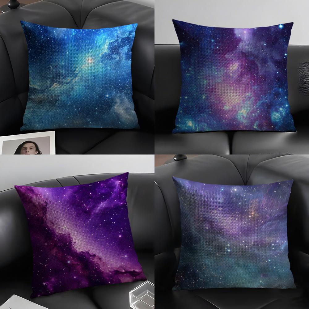 Starry Sky Fashion Cushion Cover Natural Linen Organic Fabric DoubleSided Printing Sofa Home Decor Gift Pillow Case