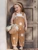 Cord-Latzhose mit Blumenstickerei für Baby-Mädchen - Frühling bis Herbst Mode