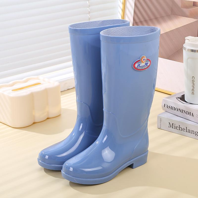 New high tube rain shoes thickened fashion women's wear waterproof shoes rain boots summer non-slip work wear-resistant water boots