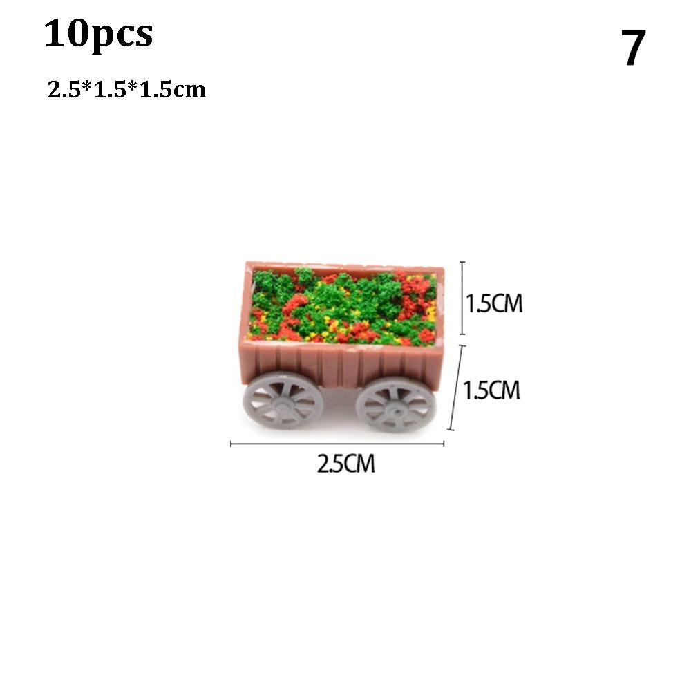 10pcs 1:50 1:75 Scale Micro Landscape Flower Bed Model Plastic Garden Border  Minihouse Accessories