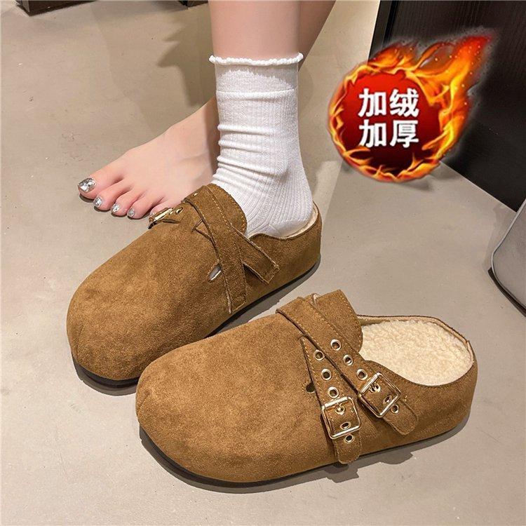 

Леопардовый принт внутренняя платформа для увеличения роста обувь Boken женская осенне-зимняя бархатная ленивая ретро уродливо-милая большая голова сумка голова полушлепанцы 40 верблюд