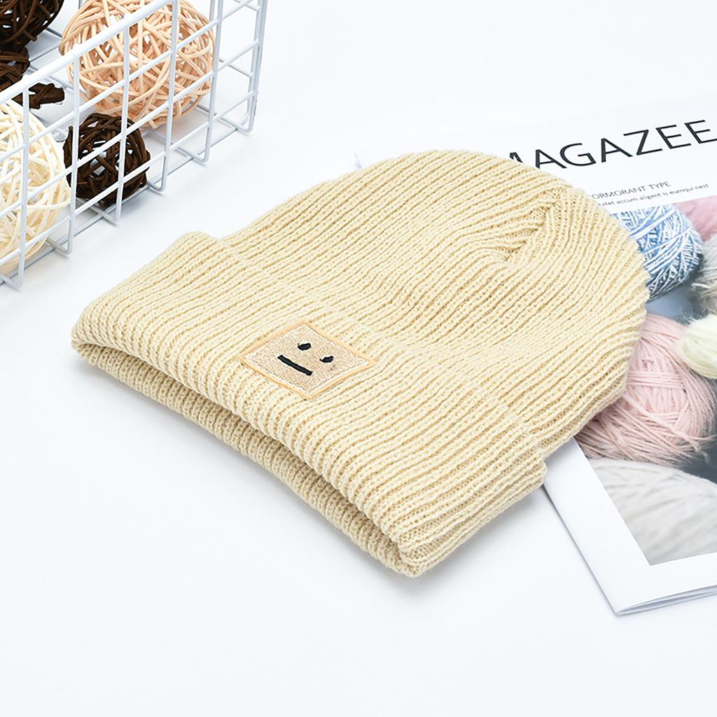 Men's And Women's  And Winter College  Windproof And Warm Expression Embroidered Knitted Hat