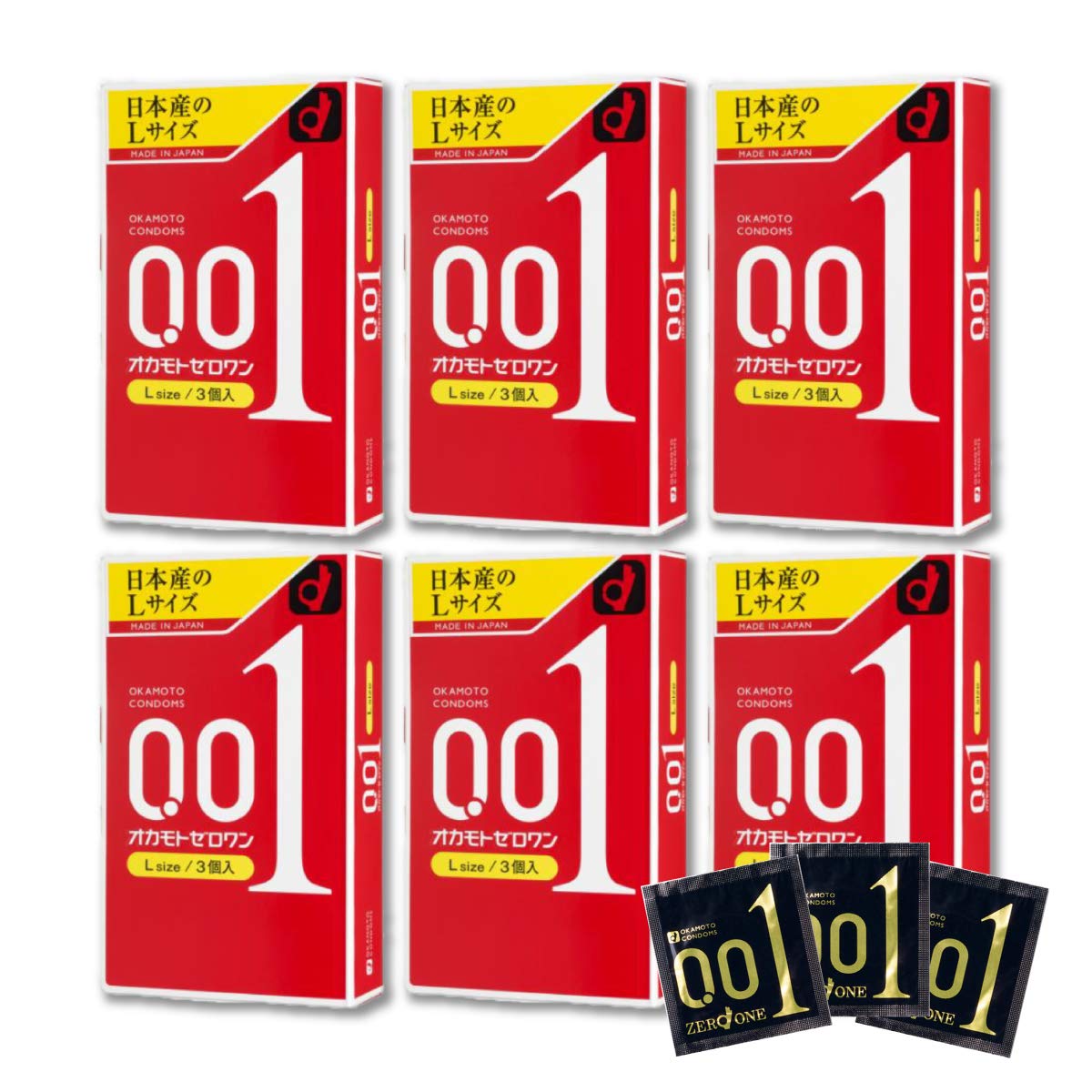 

Okamoto Zero One L 3 штуки в коробке x 6 коробок [6 Коробок] Размер 0,01 мм, (4547691775122-6)