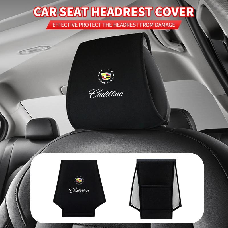 1PCS Car Styling Car Seat Headrest Pillow Cover For Cadillac Emblem ESCALADE ATS BLS CT4 CT6 SRX STS XT4 XT5 SLR XT6 XTS