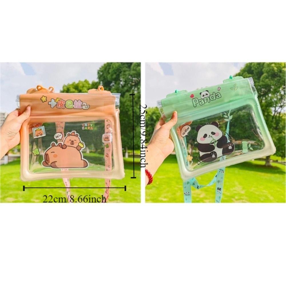 Cute Cartoon Waterproof Phone Pouch Transparent Large Capacity Swimming Storage Bag Seal Type PVC Mobile Phone Bag Water Sports
