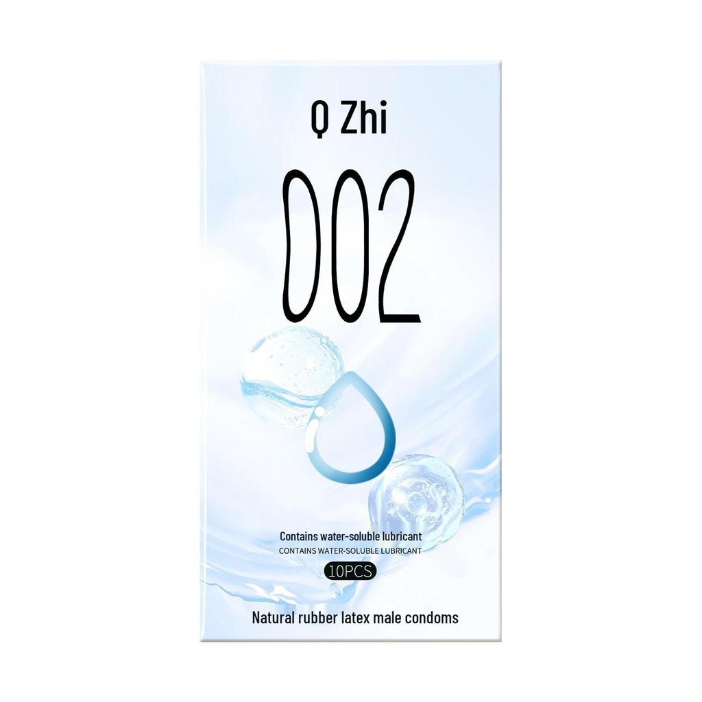 Q Point Ultra-Thin Ribbed Hyaluronic Acid Smooth Condoms
