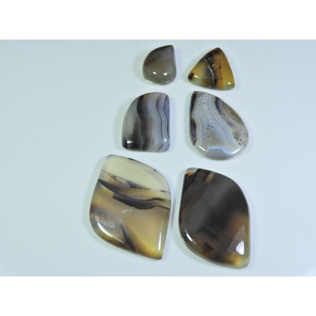 245Cts. Natural Botswana Agate Fancy Cabochon Loose Gemstone 6 Pcs Lot A-671